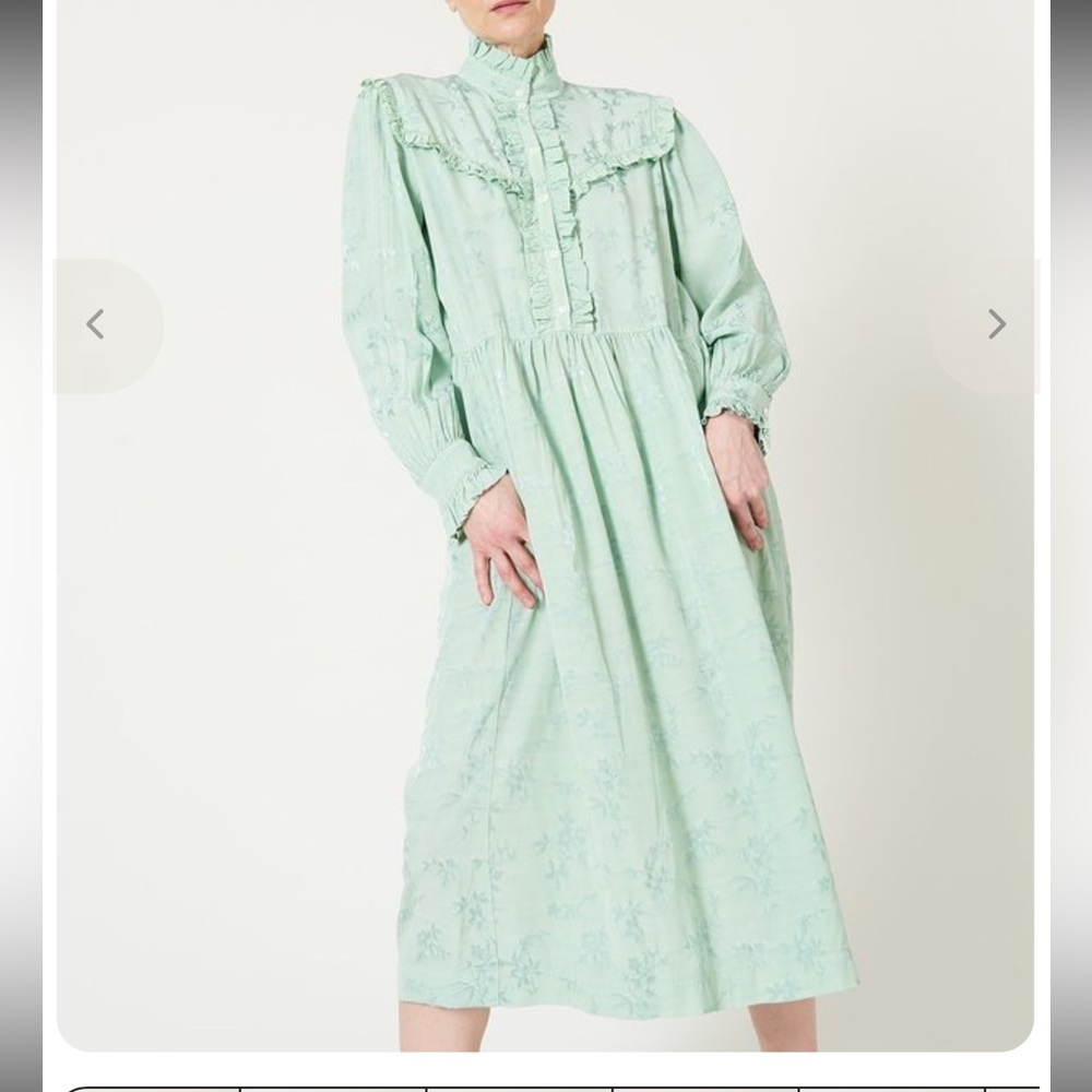Raquel Allegra Luna Ruffle Neo Victorian Poet Dress Mint Green Size 3